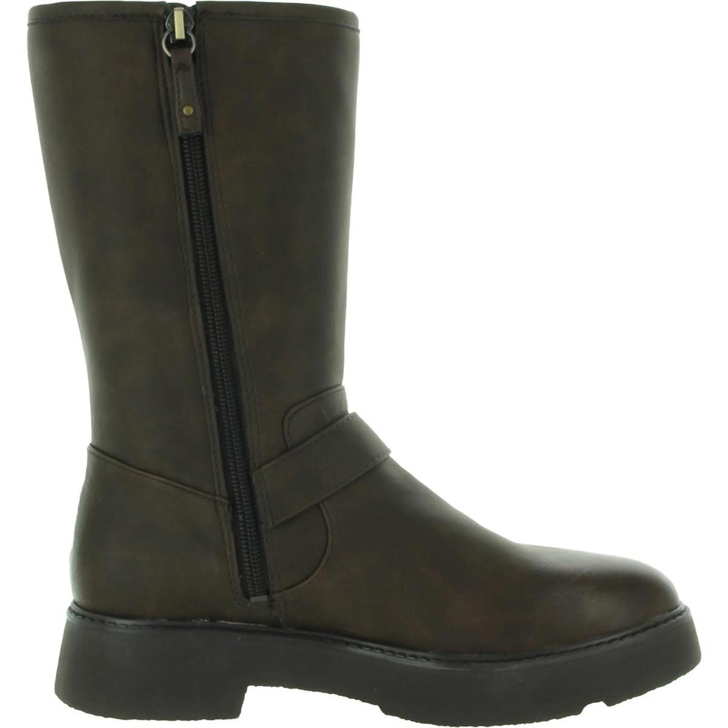 Dr. Scholl's Shoes Womens VIP Faux Leather Moto Mid-Calf Boots