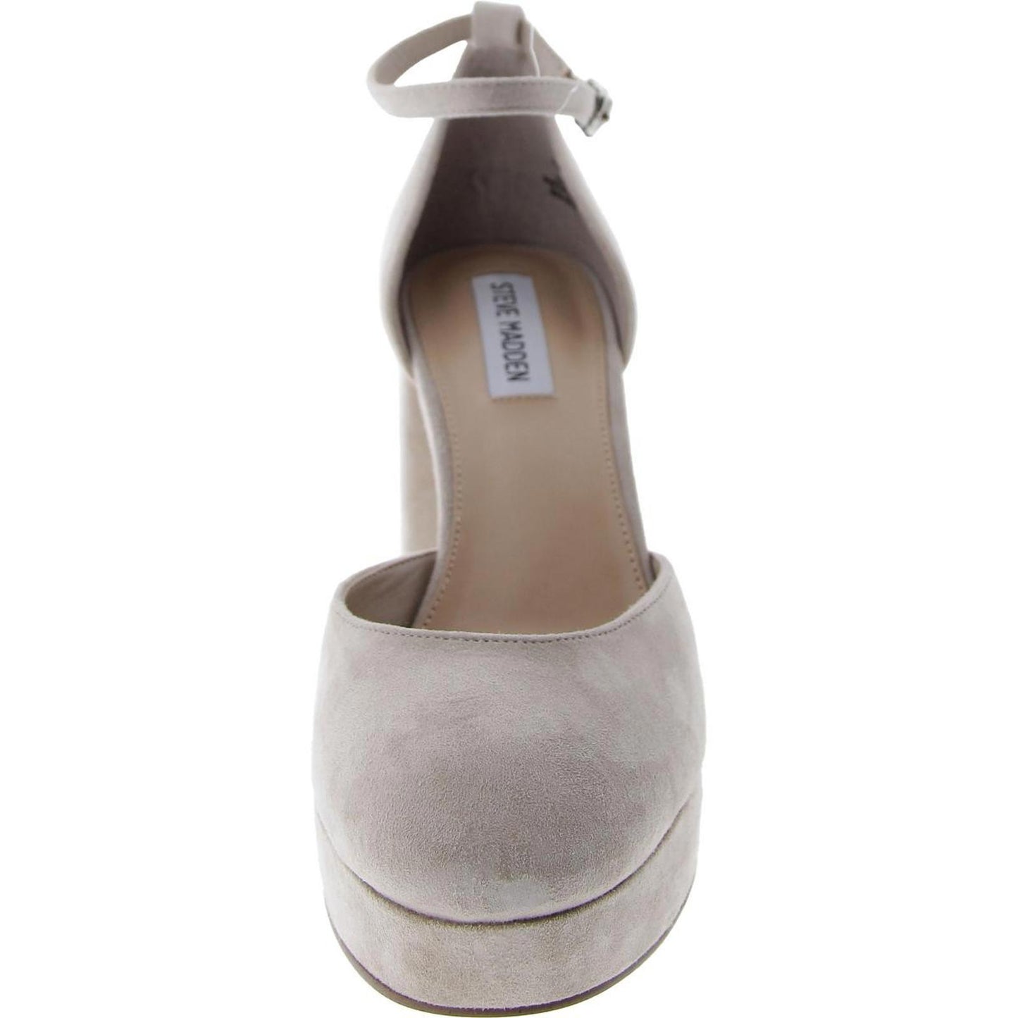 Steve Madden Womens Truth Suede Ankle Strap Platform Heels 9.5 Medium (B,M) / Taupe Suede