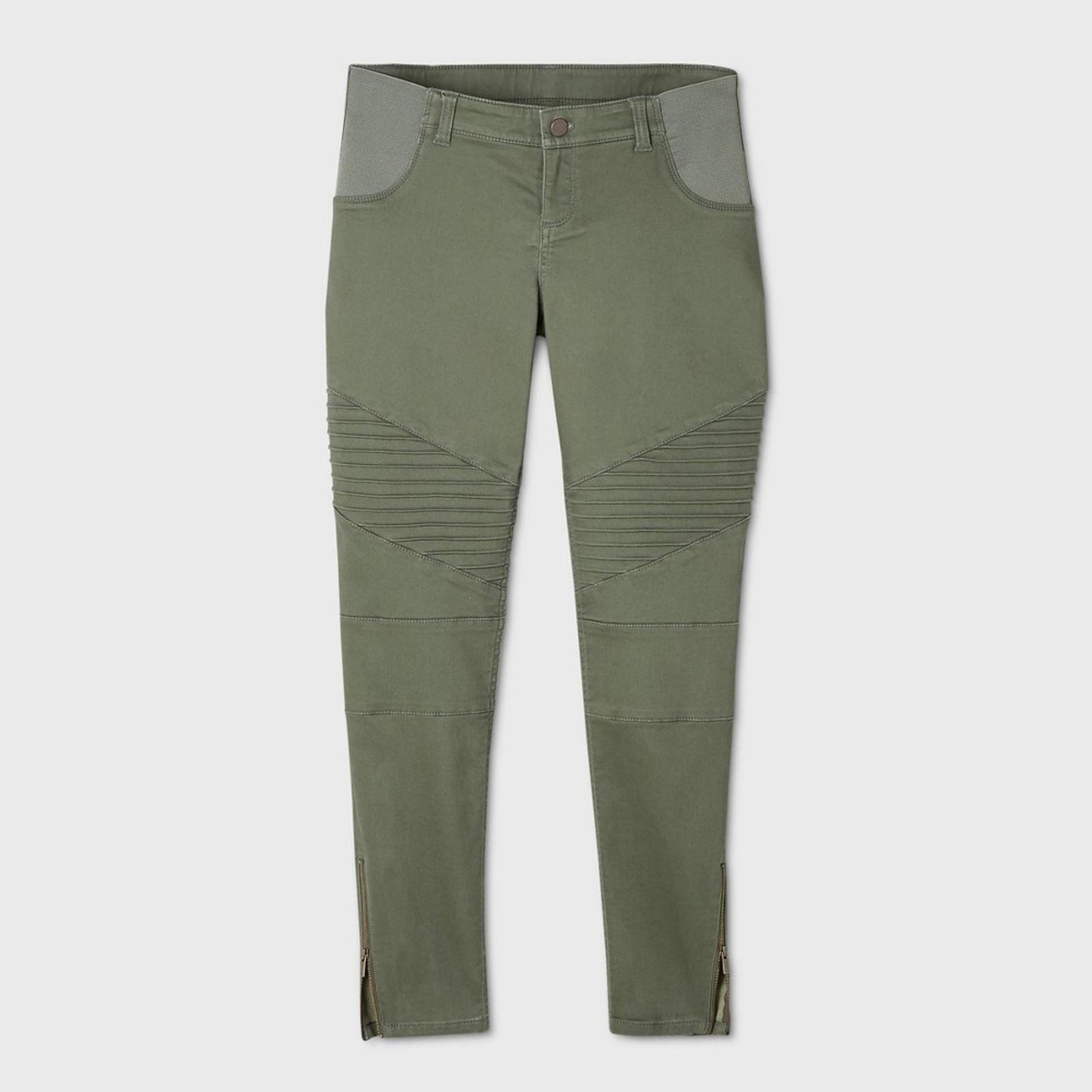 Isabel Maternity Inset Panel Jeggings 10 Olive Green
