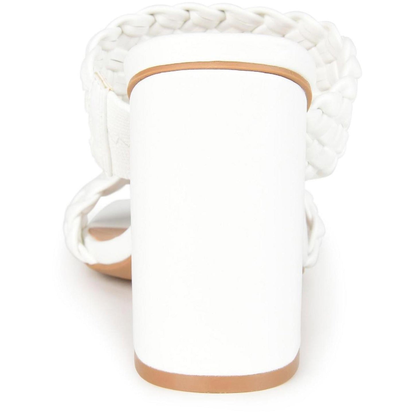 Sandalias tipo mule Melissa blancas para mujer de la colección Journee, talla 8