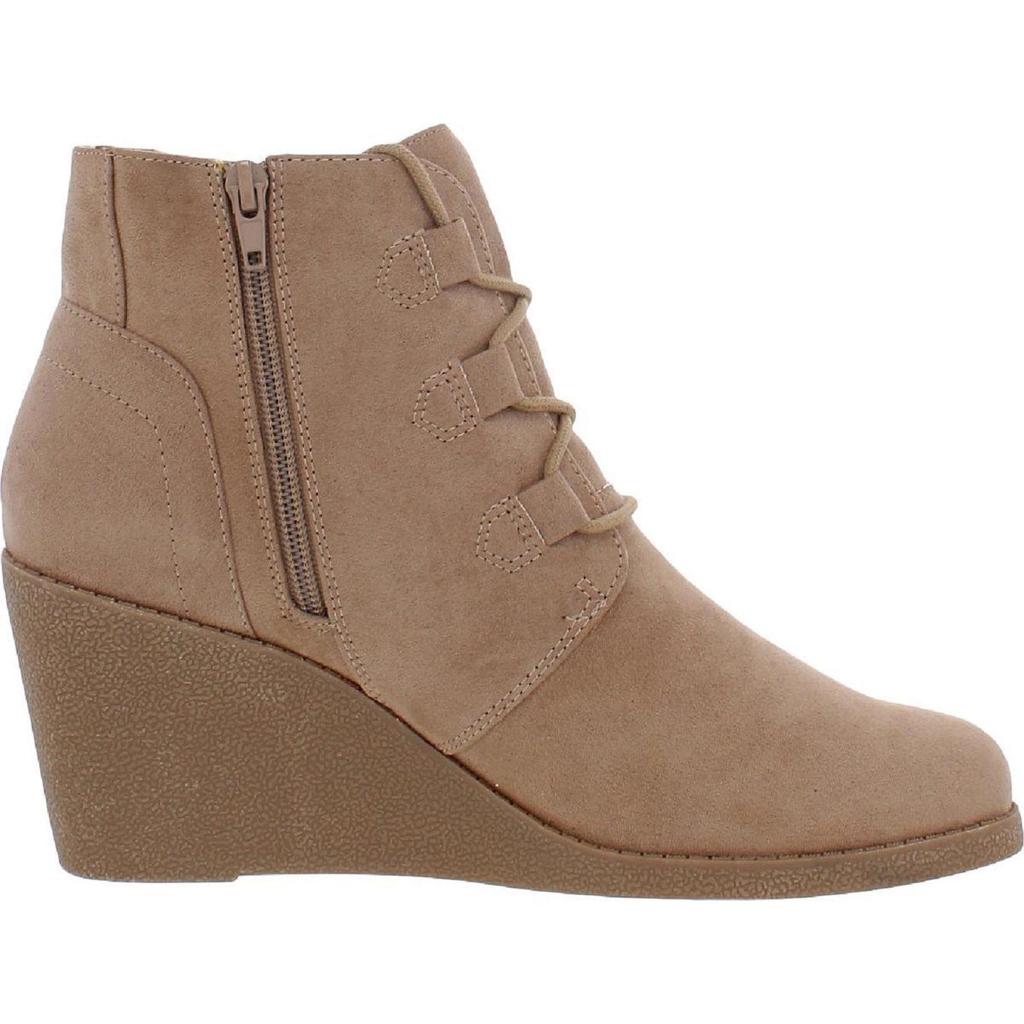 Style & Co. Womens Noellee Taupe Wedge Boots Shoes 9.5 Medium (B,M)