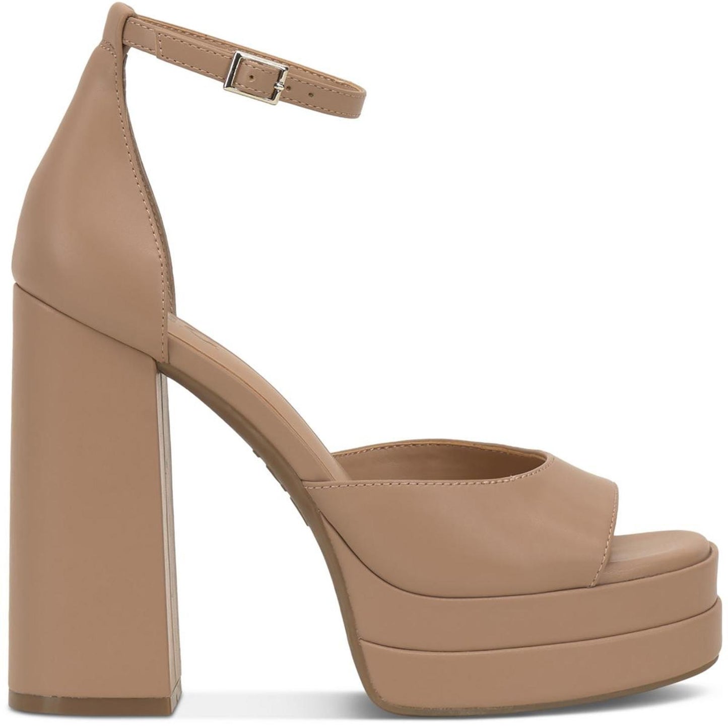 INC Womens Arya Tan Buckle Platform Sandals Shoes 10 Medium (B,M)