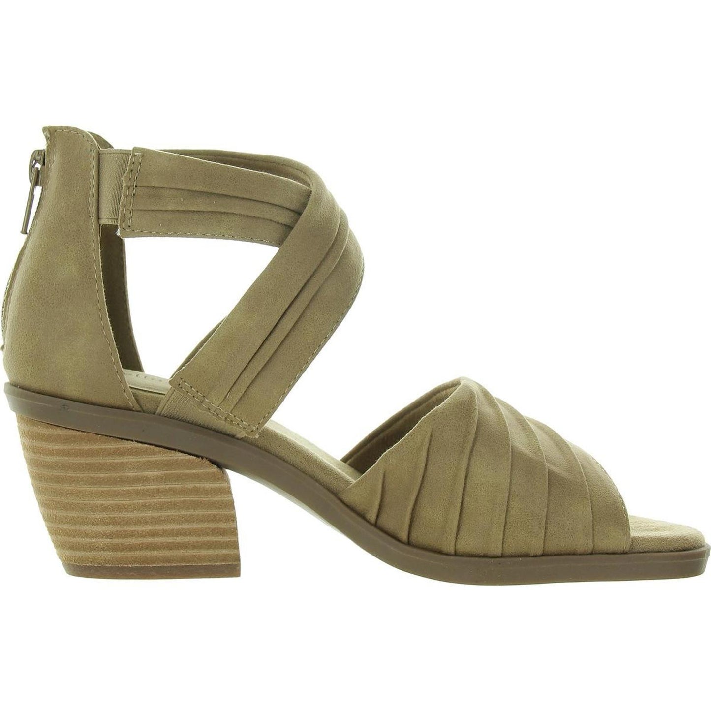Bella Vita Womens Quinnell Criss-Cross Faux Suede Ankle Strap 8 Narrow (AA,N) / Natural