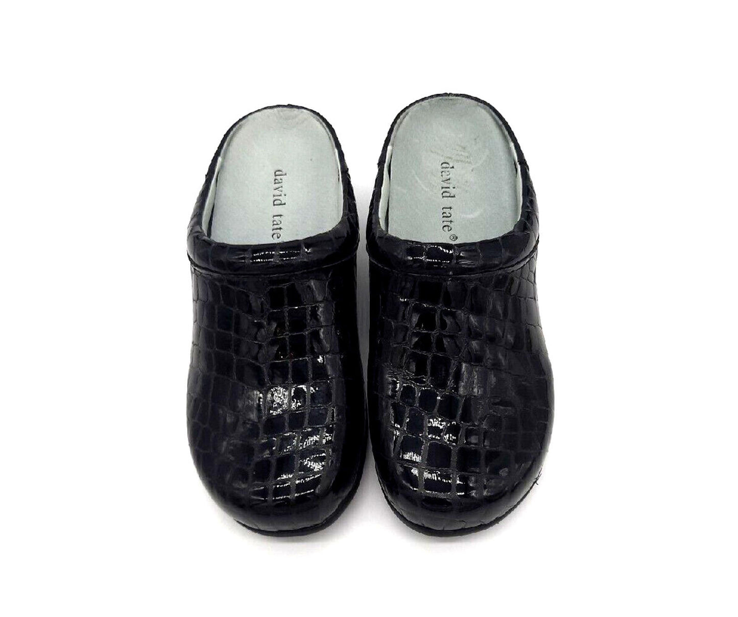 David Tate Catalina CHS19-612 Zuecos tipo mule de cuero negro para mujer, talla 6M, nuevos