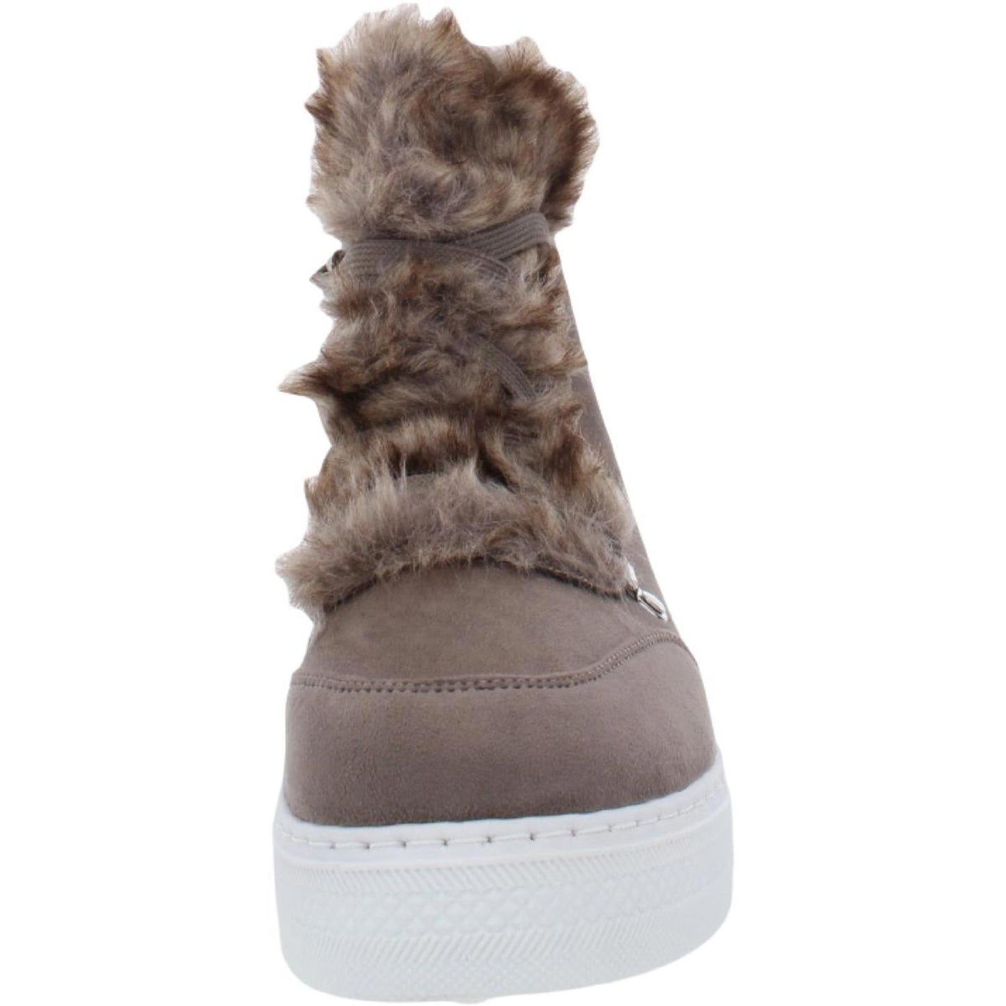 Journee Collection Womens Madge Microsuede Lace Up Ankle Boots 7.5 Medium (B,M) / Taupe