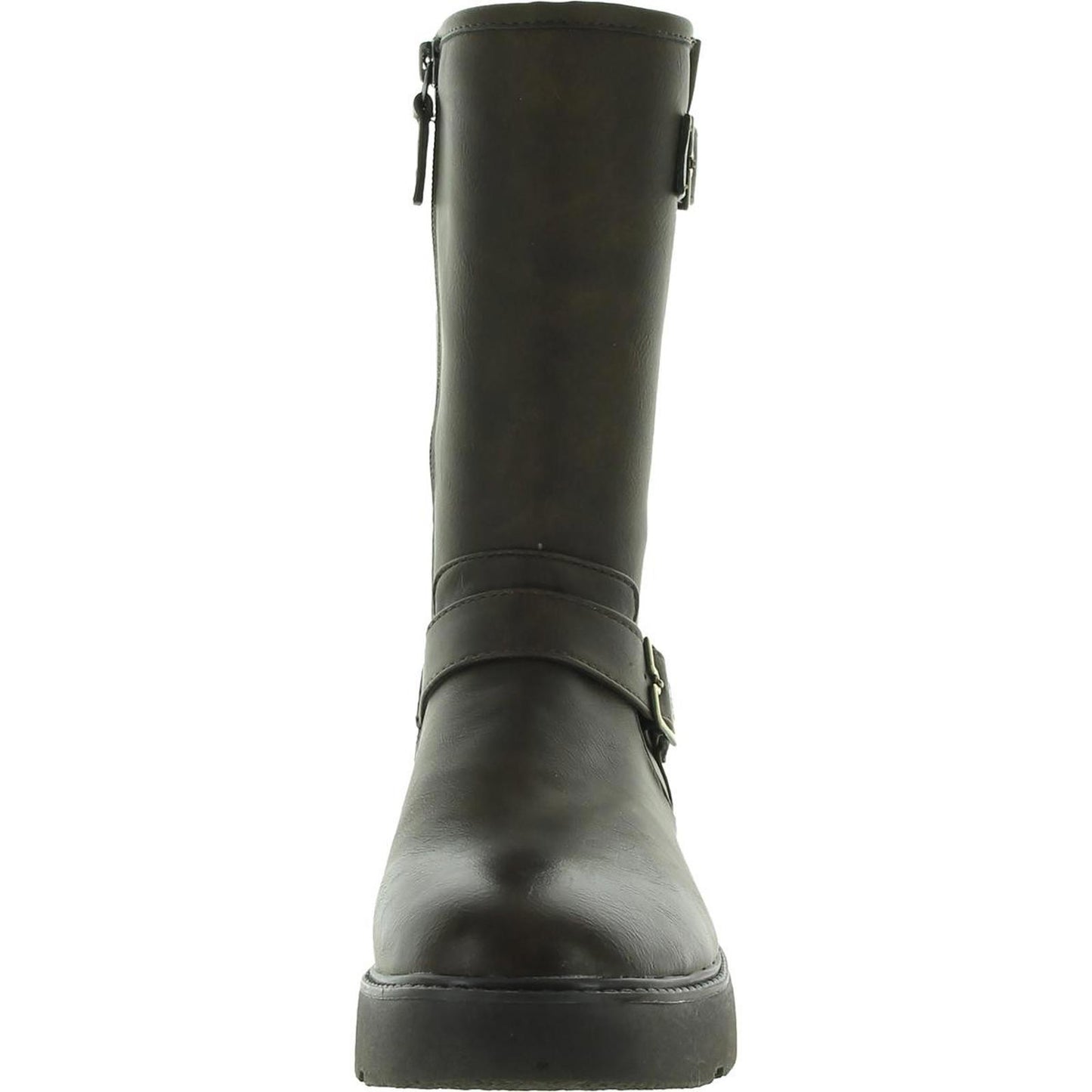 Dr. Scholl's Shoes Womens VIP Faux Leather Moto Mid-Calf Boots