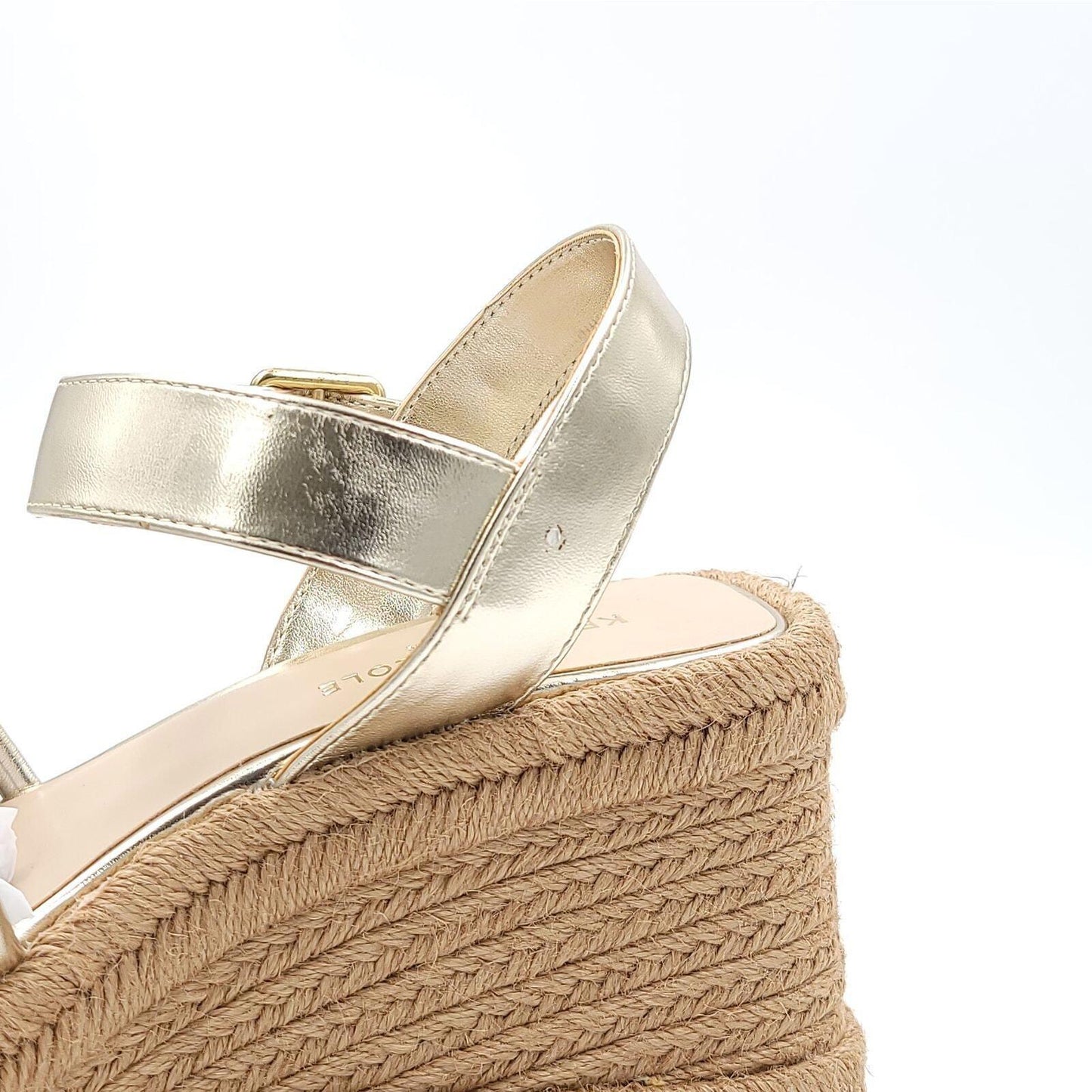Kenneth Cole NY - Alpargatas con tira al tobillo para mujer, talla Shelby, dorado claro, talla 9.5 m