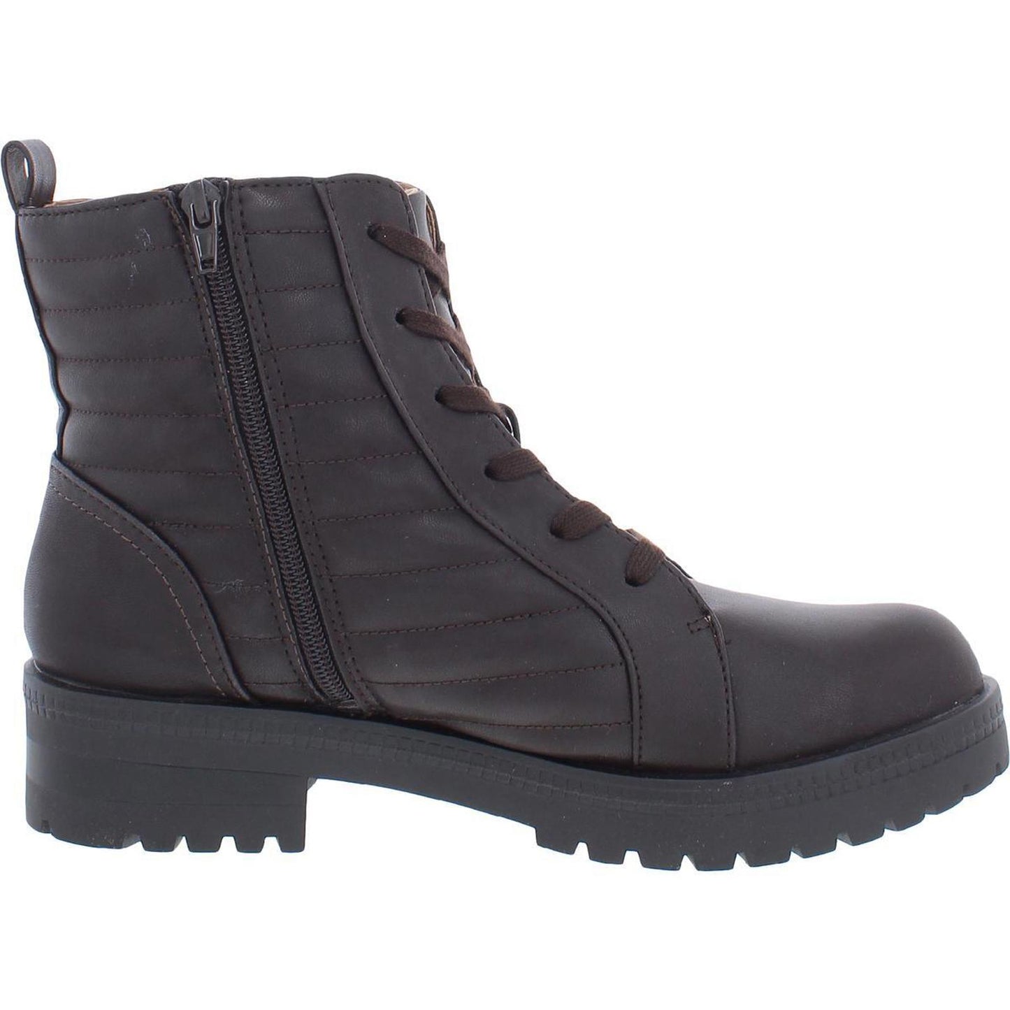 LifeStride Womens Stormy Faux Leather Riding Mid-Calf Boots 8.5 Wide (C,D,W) / Dark Chocolate HRLM