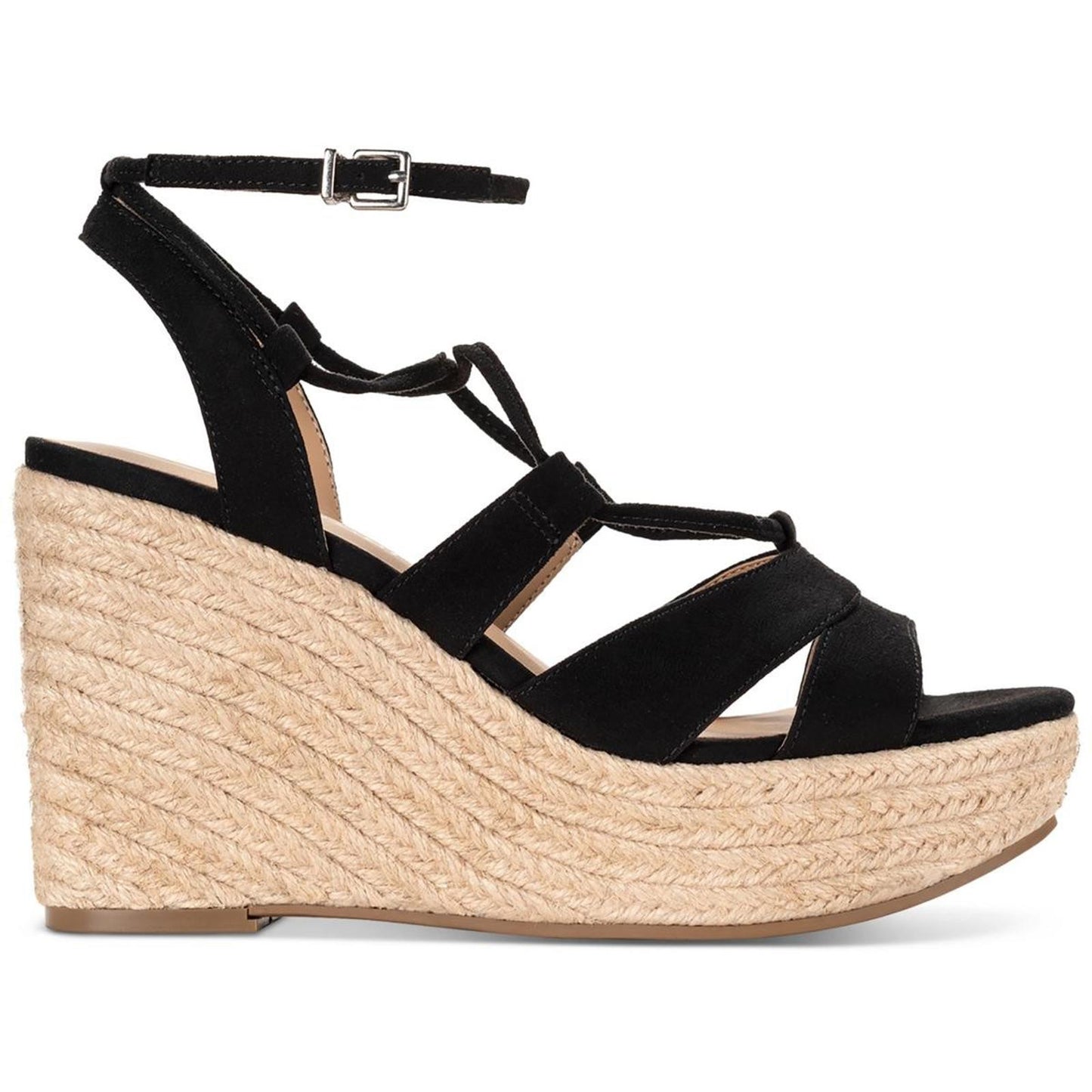 Sun + Stone Womens TIINSLEY Black Wedge Sandals Shoes 9 Medium (B,M)
