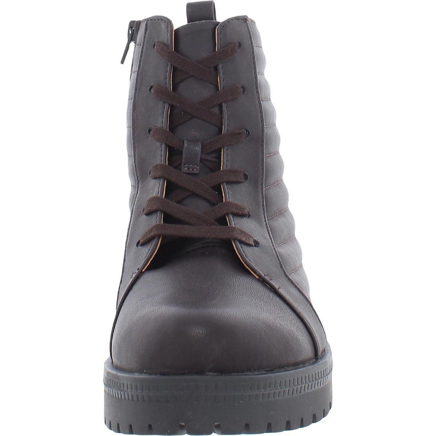 LifeStride Womens Stormy Faux Leather Riding Mid-Calf Boots 8.5 Wide (C,D,W) / Dark Chocolate HRLM