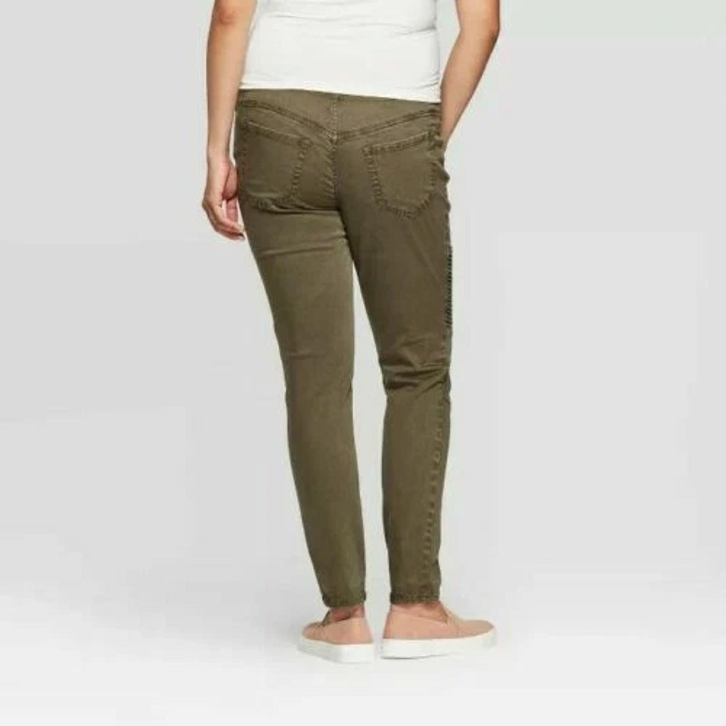 Isabel Maternity Inset Panel Jeggings 10 Olive Green