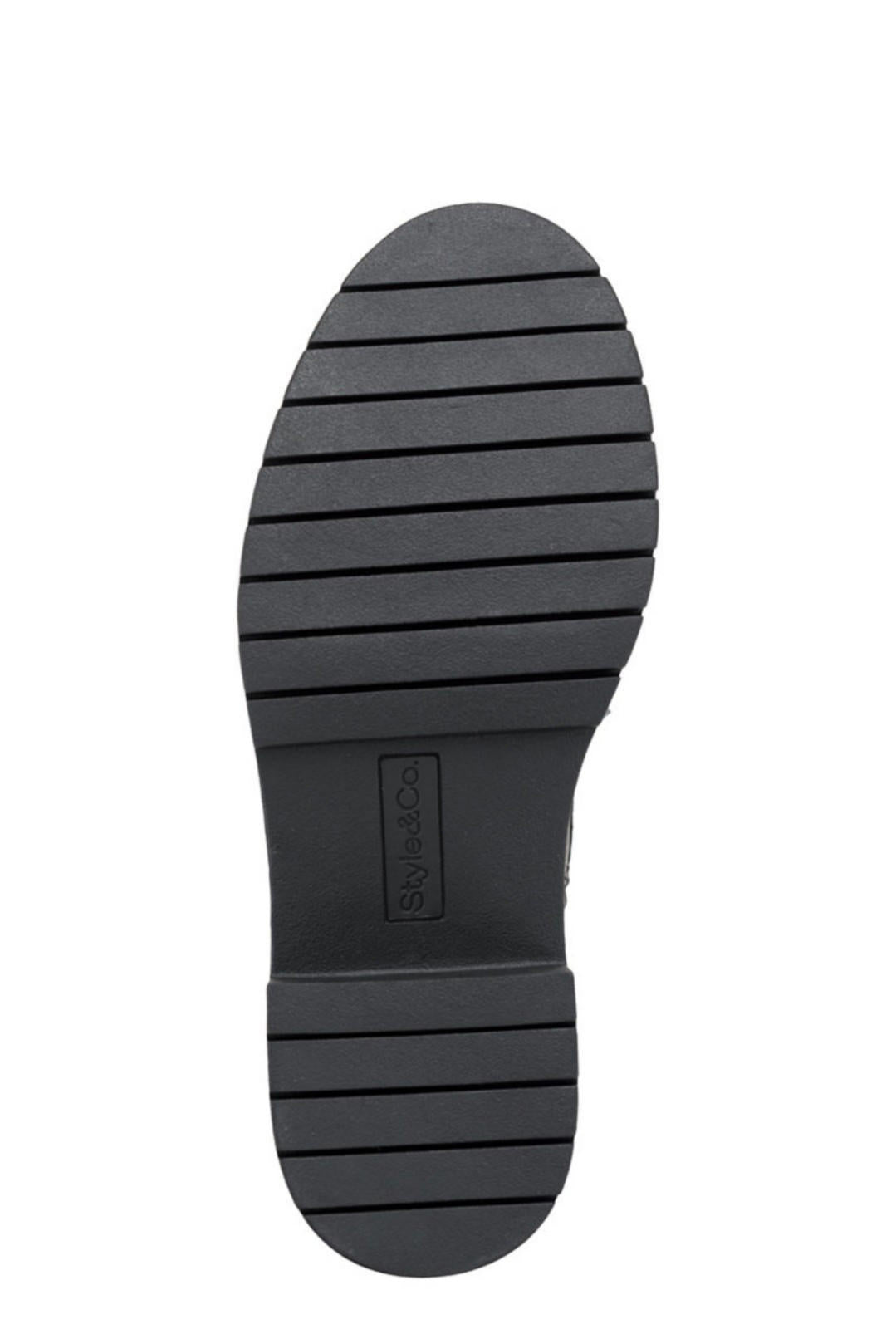 Style & Co. Womens Zahara Zip Up Lug Sole Combat & Lace-Up Boots 7.5 Medium (B,M) / Dark Grey