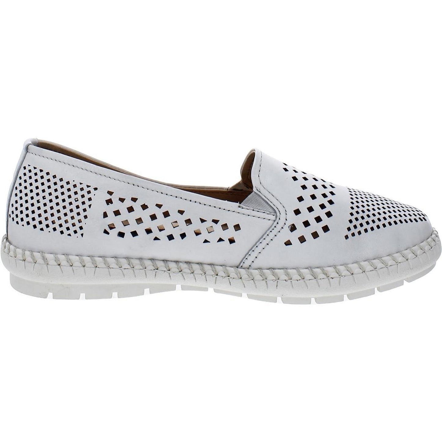Trotters Womens Royal Leather Slip On Loafers 9.5 Narrow (AA,N) / White