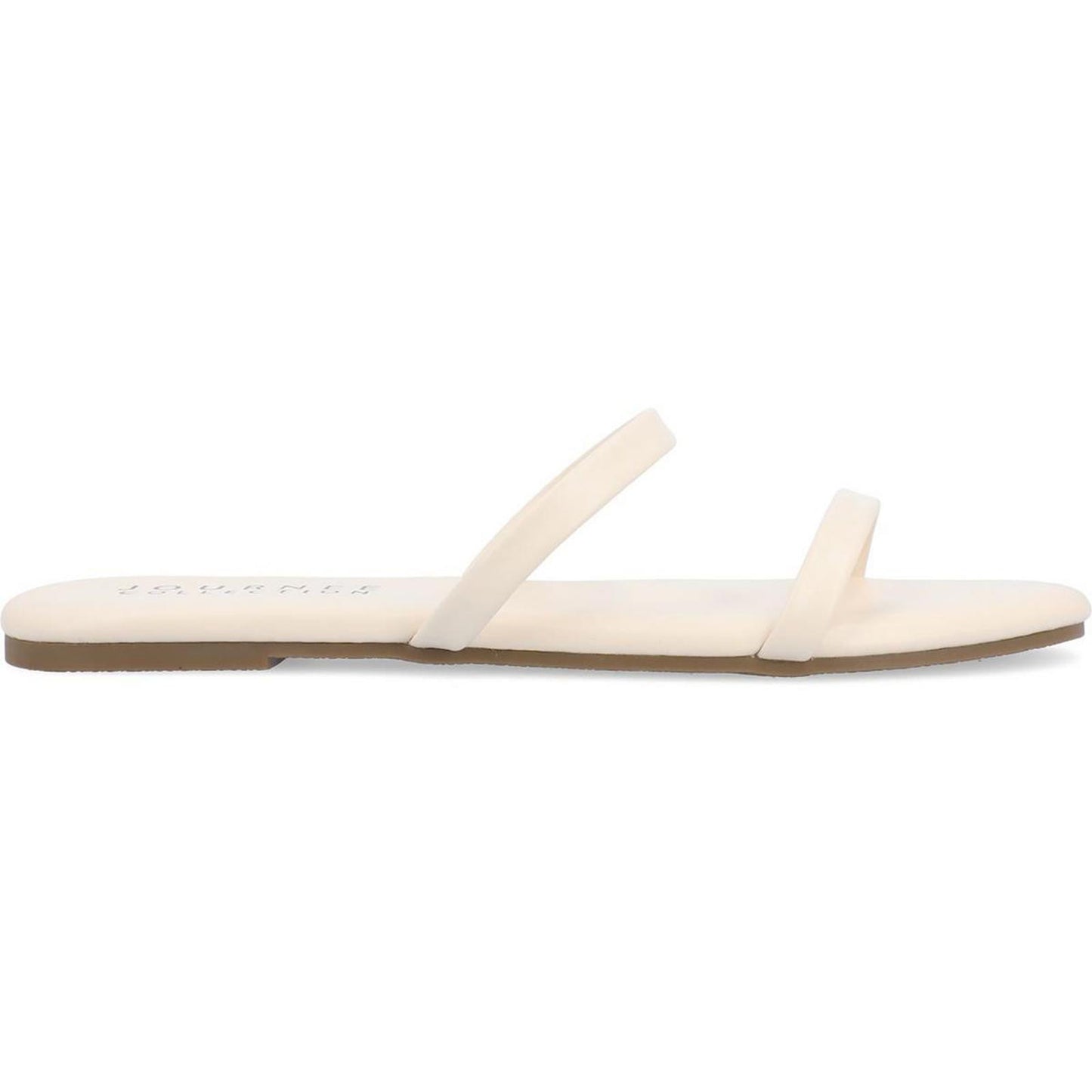 Journee Collection Womens Adyrae Ivory Slide Sandals 8.5 Medium (B,M)