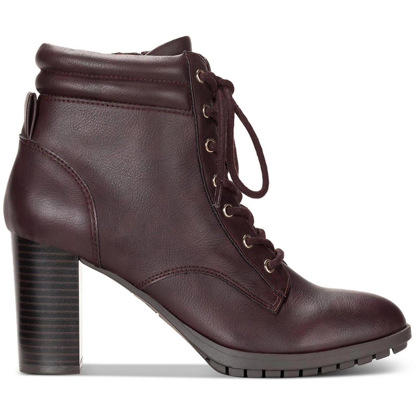 Style & Co. Womens Laurellee Red Combat & Lace-Up Boots 8 Medium (B,M)