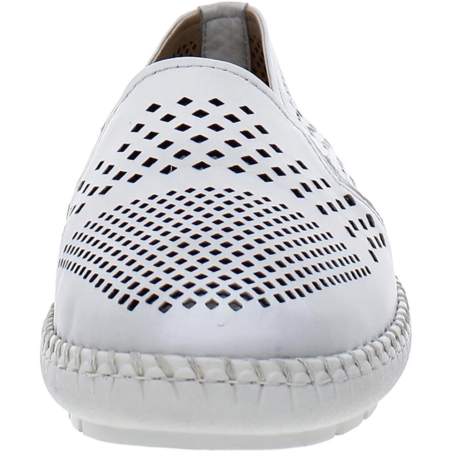Trotters Womens Royal Leather Slip On Loafers 9.5 Narrow (AA,N) / White