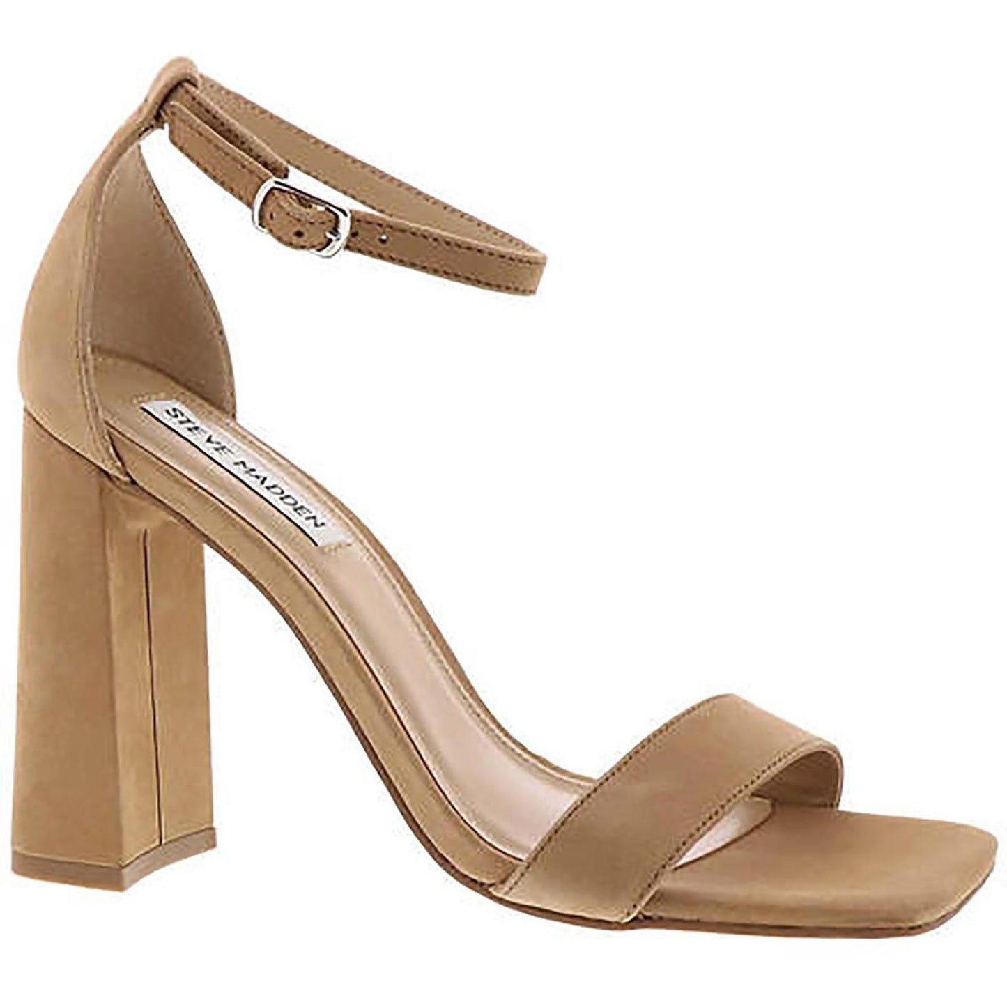 Steve Madden Womens Tiaa Block Heels 9.5 Medium (B,M) / Camel Nubuck