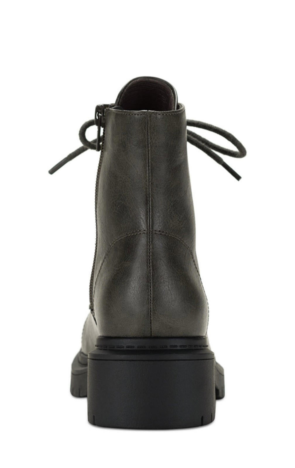 Style & Co. Womens Zahara Zip Up Lug Sole Combat & Lace-Up Boots 7.5 Medium (B,M) / Dark Grey