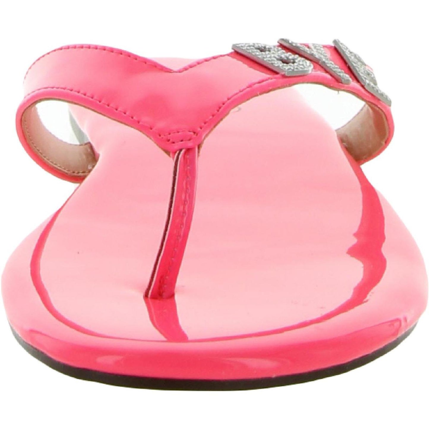 Wild Pair Womens Fantasia Patent Embellished Flat Sandals Shoes