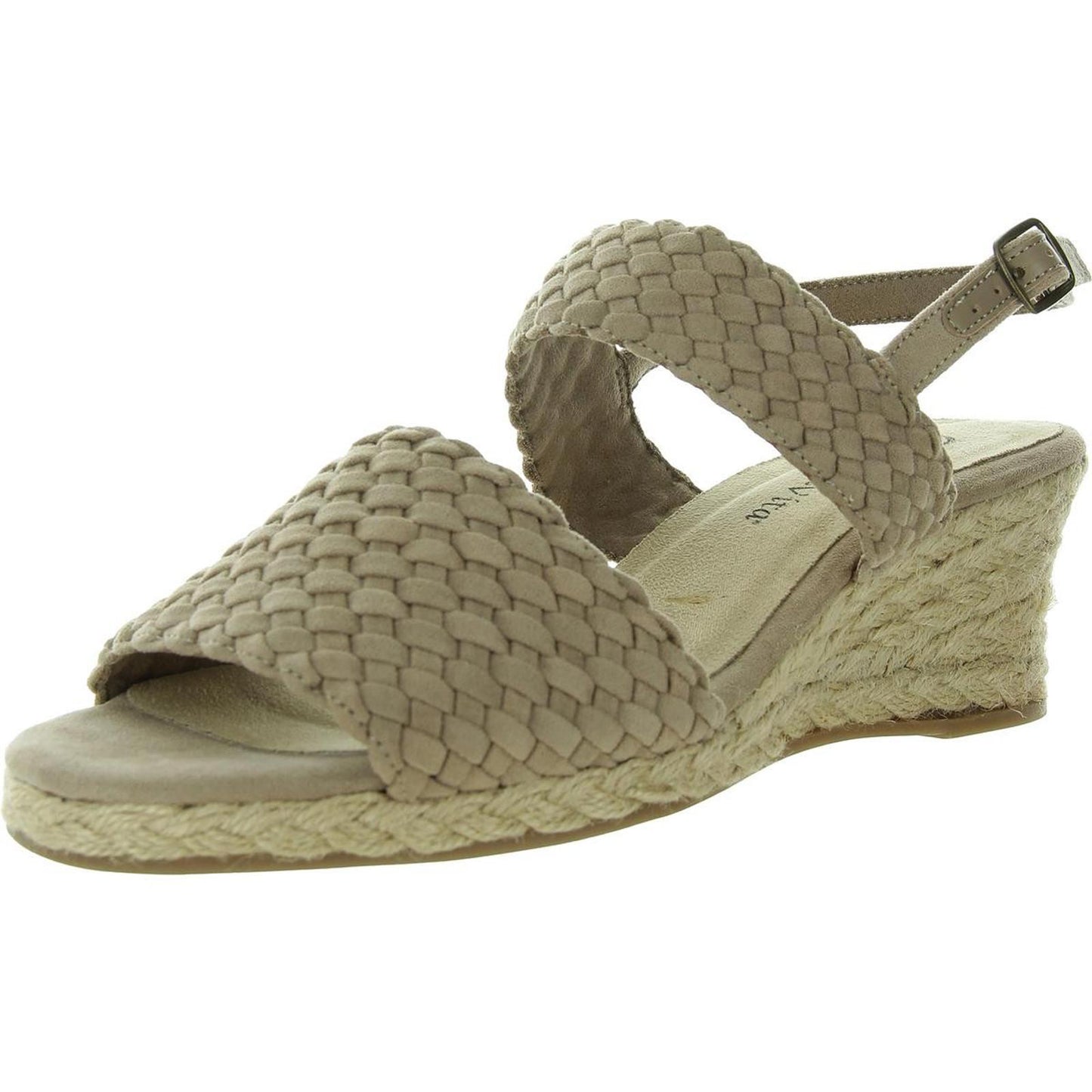 Bella Vita Womens Braided Faux Suede Wedge Sandals 9.5 Medium (B,M) / Light Tan