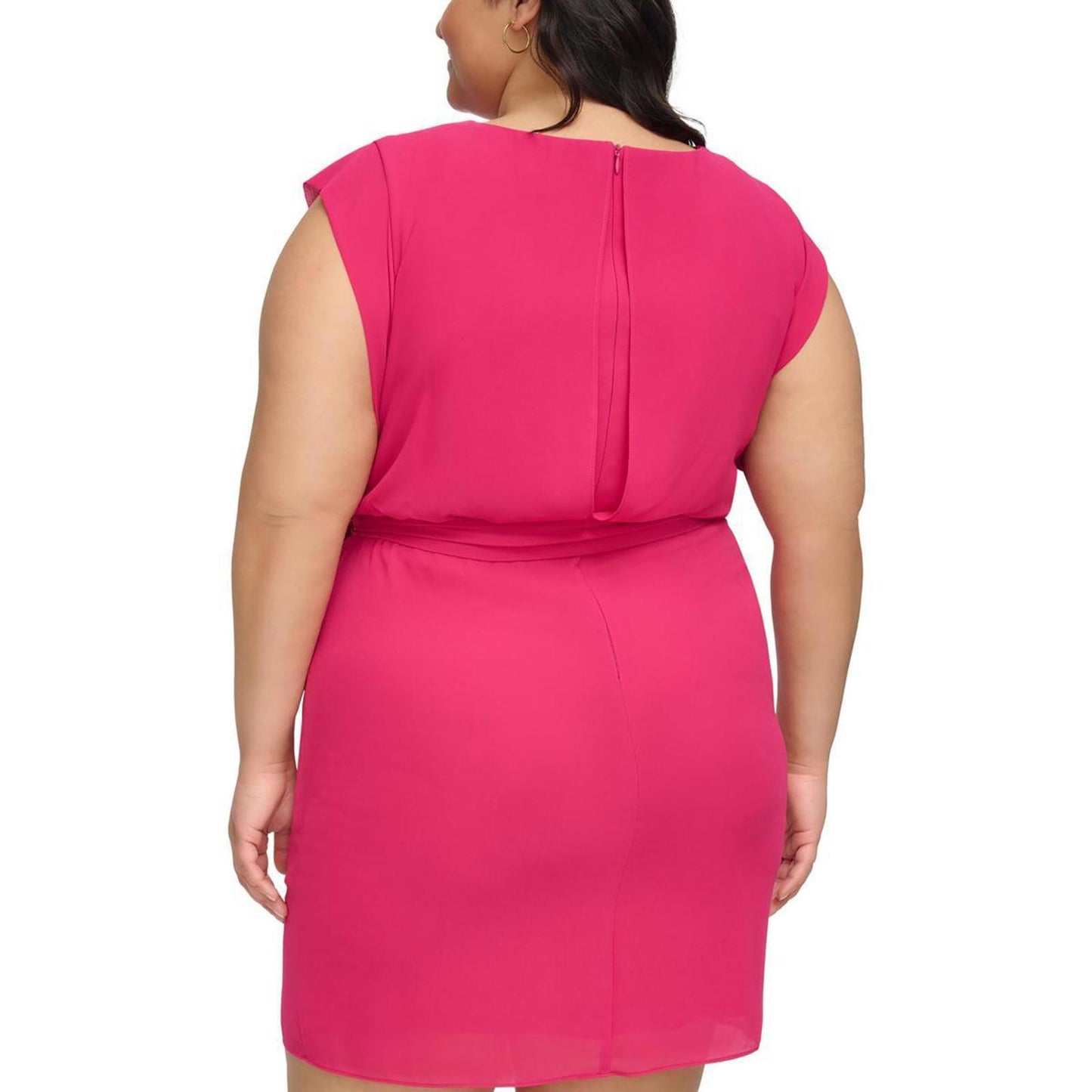 Jessica Howard Womens Gathered Above Knee Shift Dress Plus
