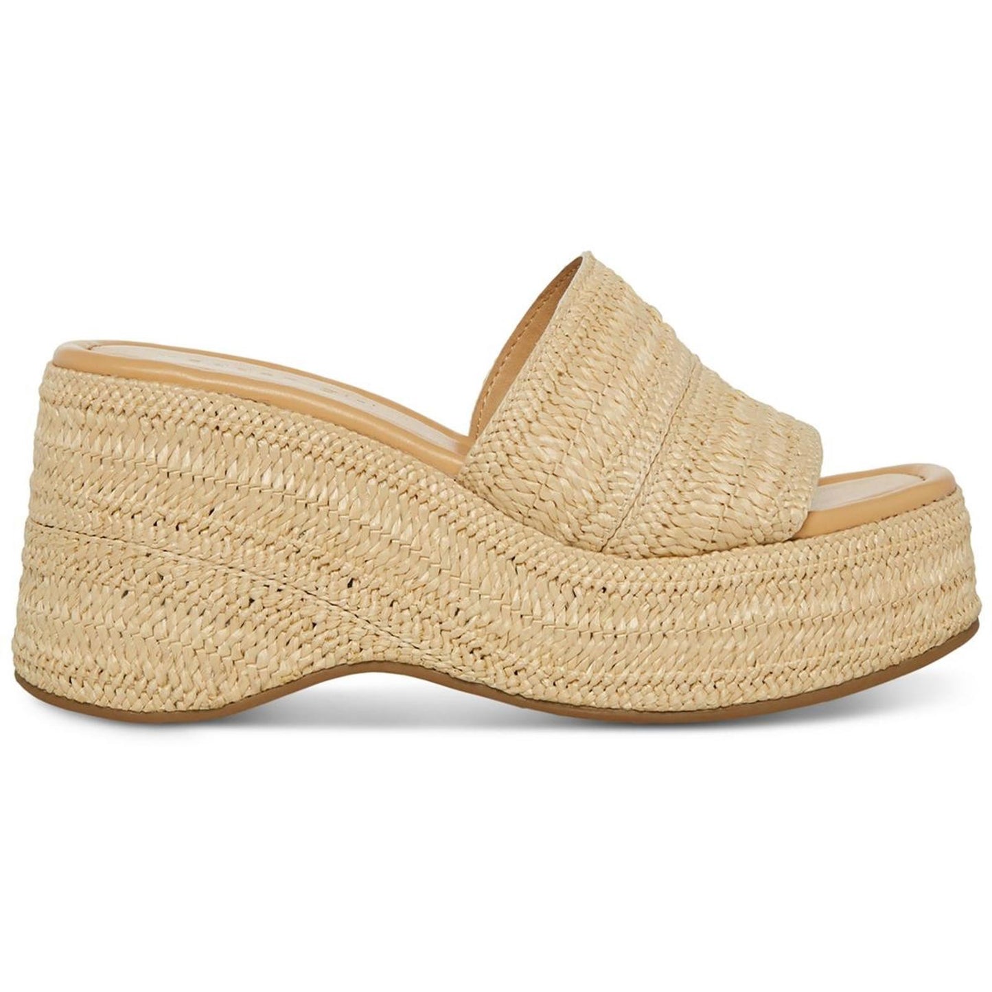 Madden Girl Womens Zahara-R Beige Slide Wedge Sandals 9.5 Medium (B,M)