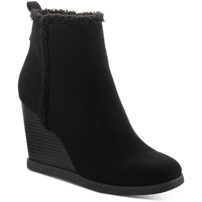 Sun + Stone Womens Camillia Faux Fur Lined Platform Wedge Boots Shoes 10