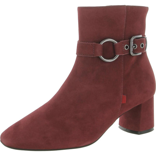 Marc Joseph Womens Madison Buckle Block Heel Ankle Boots Shoes 5