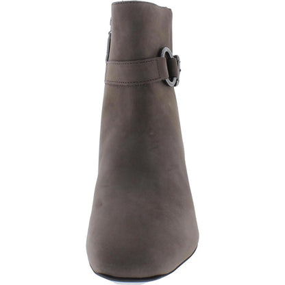 Marc Joseph Womens Madison Buckle Block Heel Ankle Boots Shoes 5