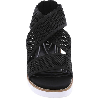 Easy Spirit Womens Wander 2 Black Platform Sandals 7.5