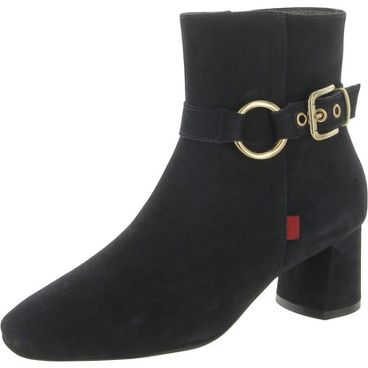 Marc Joseph Womens Madison Buckle Block Heel Ankle Boots Shoes 5