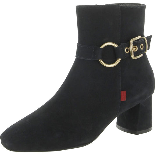 Marc Joseph Womens Madison Buckle Block Heel Ankle Boots Shoes 5