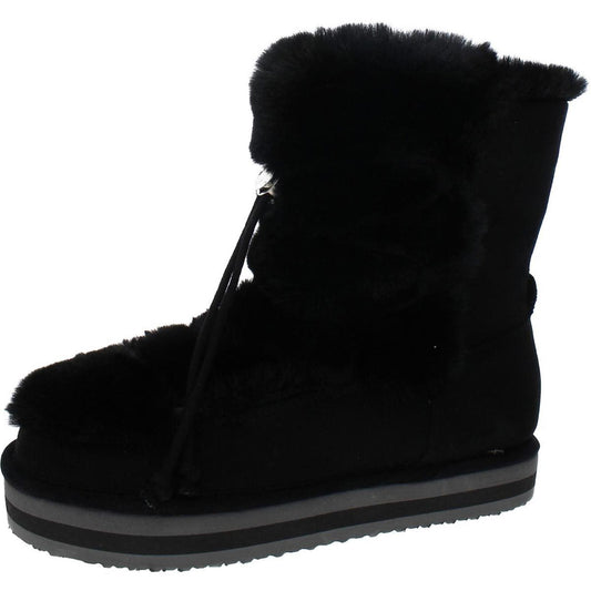 Sun + Stone Womens Remii Faux Suede Fuzzy Winter & Snow Boots Shoes 7