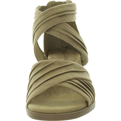 Bella Vita Womens Quinnell Criss-Cross Faux Suede Ankle Strap 8 Narrow (AA,N) / Natural