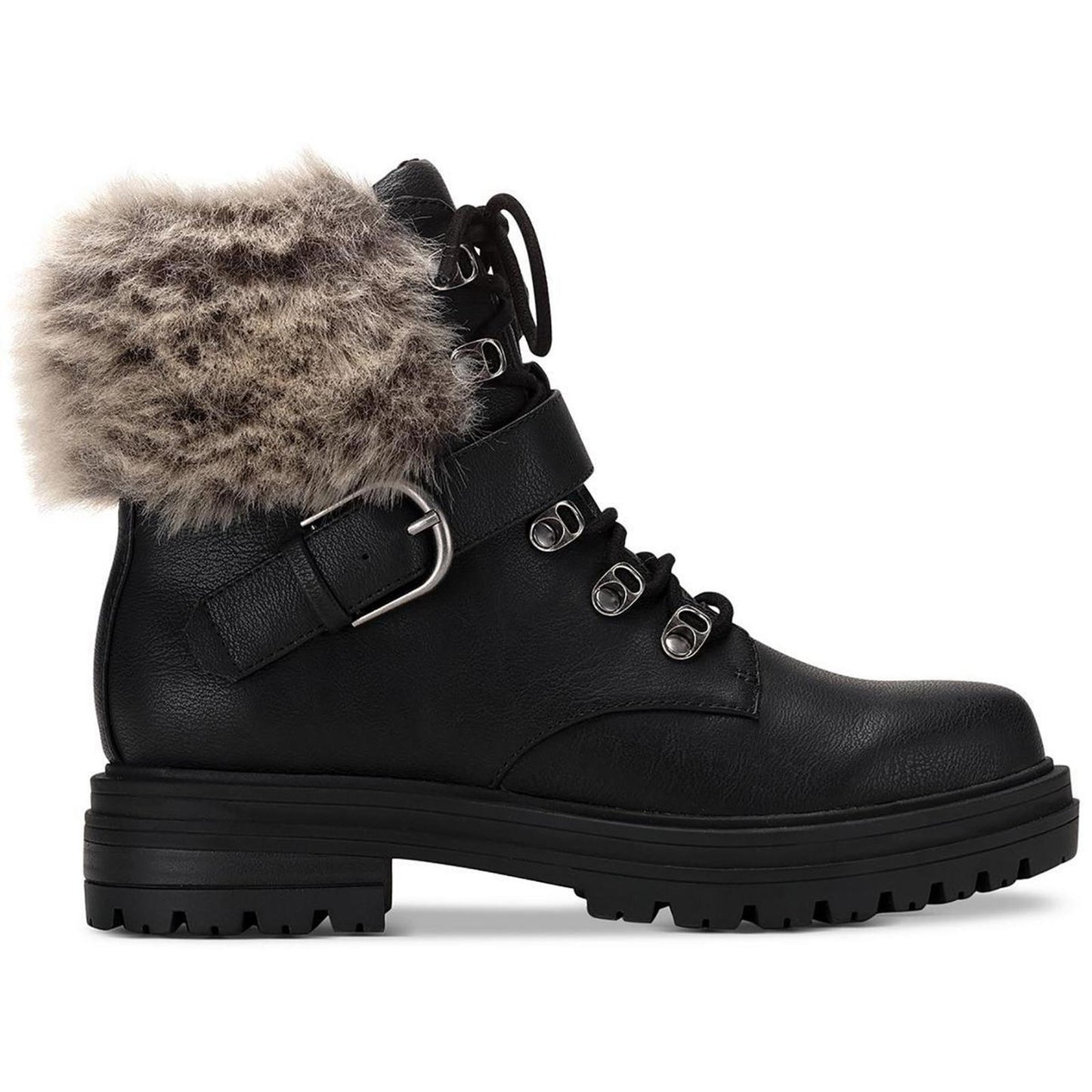 Sun + Stone Womens Orlenaa  Black Combat & Lace-Up Boots 9.5