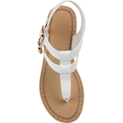 Journee Collection Womens Bianca Faux Leather Strappy Wedges Shoes 7.5M