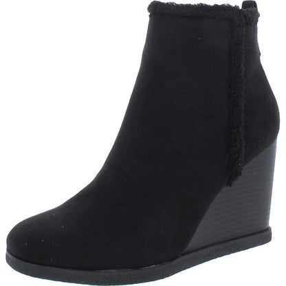 Sun + Stone Womens Camillia Faux Fur Lined Platform Wedge Boots Shoes 10