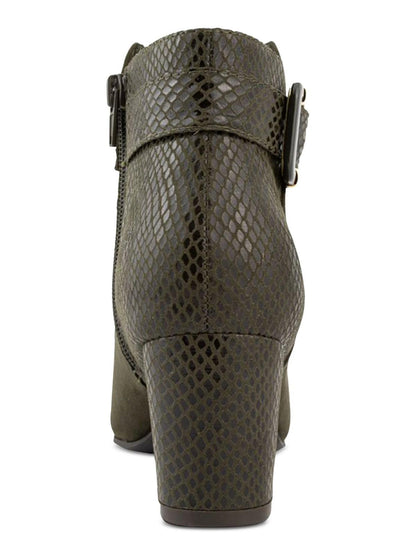 KAREN SCOTT Womens Brown Comfort Ivyy Almond Toe Block Heel Zip-Up Booties 7 M