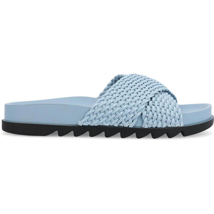 Journee Collection Womens GRETIE Blue Slide Sandals 6.5 Medium