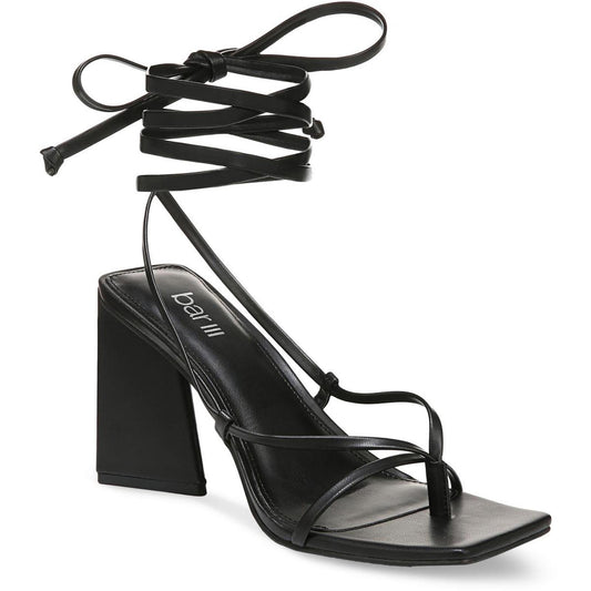Bar III Womens Auroraap Black Cone Heel Pumps Sandals 9.5 Medium (B,M)