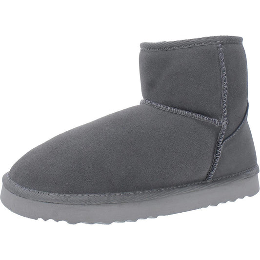 Nature Wind Womens Gray Faux Fur Lined Ankle Booties 7 Medium (B,M)