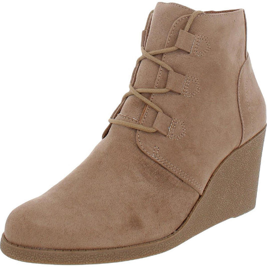 Style & Co. Womens Noellee Taupe Wedge Boots Shoes 9.5 Medium (B,M)