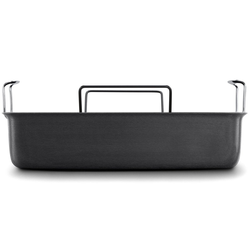 Calphalon Classic Hard-Anodized Nonstick Cookware 16" Roasting Pan with Rack - Black, Stainless Steel