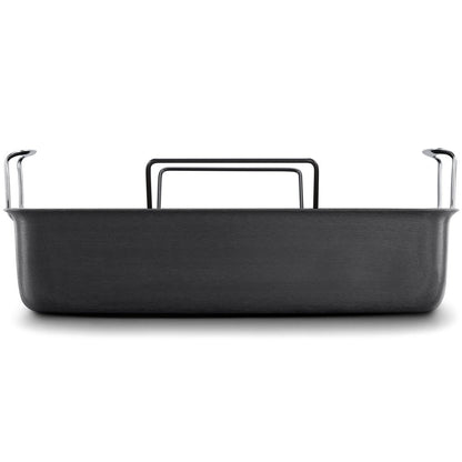 Calphalon Classic Hard-Anodized Nonstick Cookware 16" Roasting Pan with Rack - Black, Stainless Steel