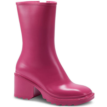 INC Womens Everett Zipper Outdoor Platform Rain Boots Shoes