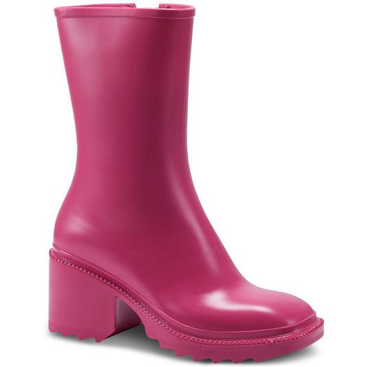 INC Womens Everett Zipper Outdoor Platform Rain Boots Shoes