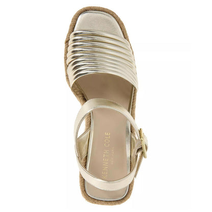 Kenneth Cole NY - Alpargatas con tira al tobillo para mujer, talla Shelby, dorado claro, talla 9.5 m