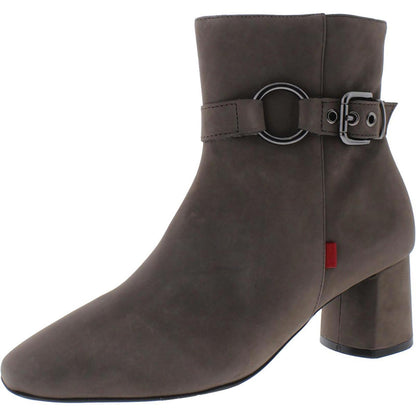 Marc Joseph Womens Madison Buckle Block Heel Ankle Boots Shoes 5