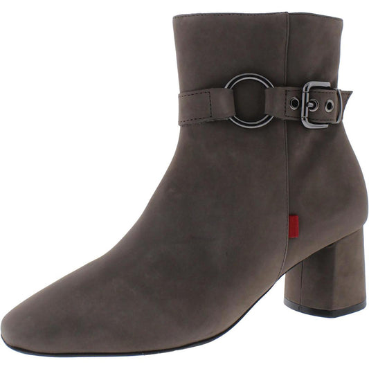Marc Joseph Womens Madison Buckle Block Heel Ankle Boots Shoes 5