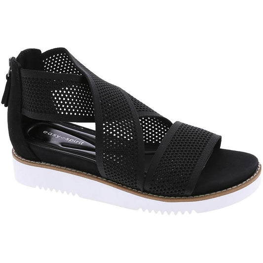 Easy Spirit Womens Wander 2 Black Platform Sandals 7.5